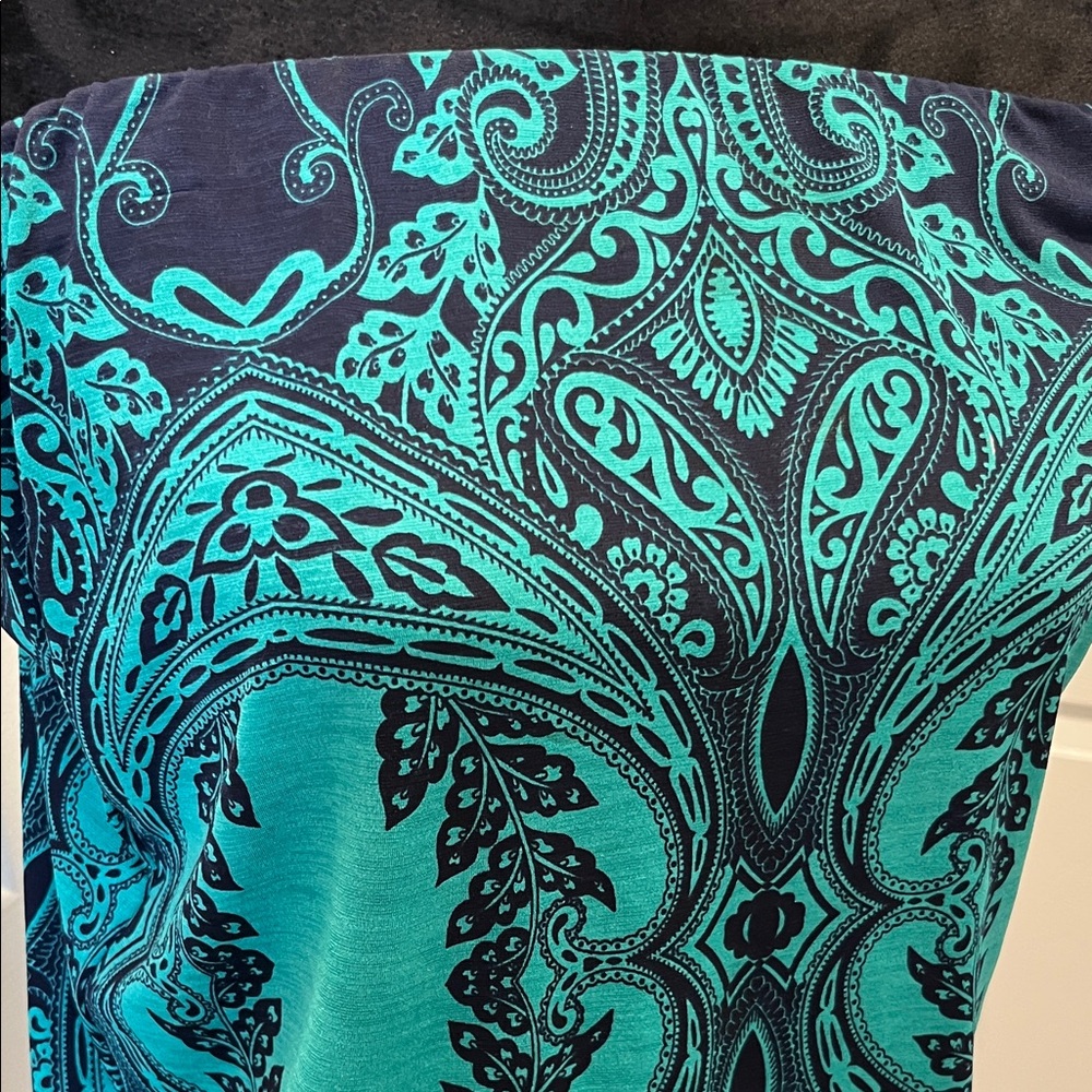 Elegant Teal Paisley Women's Tube Top - Picture 2 of 5